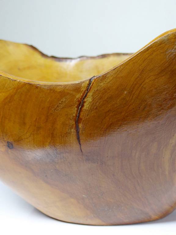 Grande coupe en bois d'olivier Riviera brutaliste artisanat circa 1950 | Puces Privées
