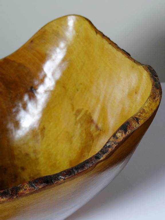 Grande coupe en bois d'olivier Riviera brutaliste artisanat circa 1950 | Puces Privées