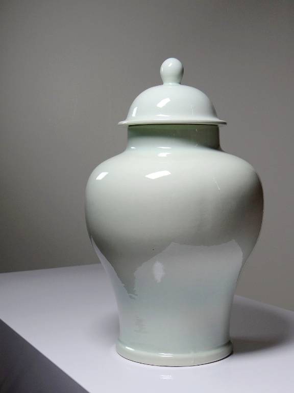 Grande potiche chinoise céramique glacée céladon | Puces Privées