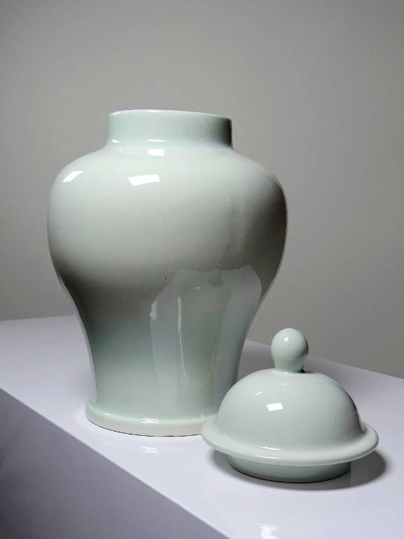 Grande potiche chinoise céramique glacée céladon | Puces Privées