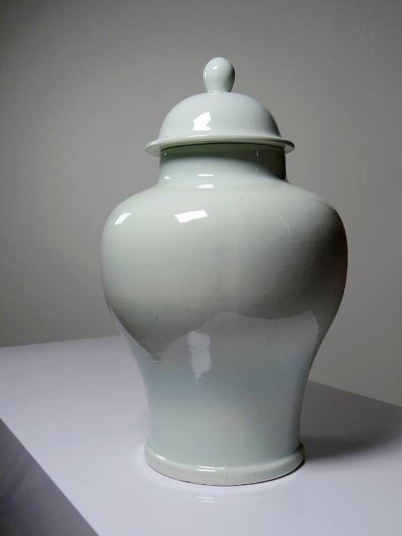Grande potiche chinoise céramique glacée céladon | Puces Privées