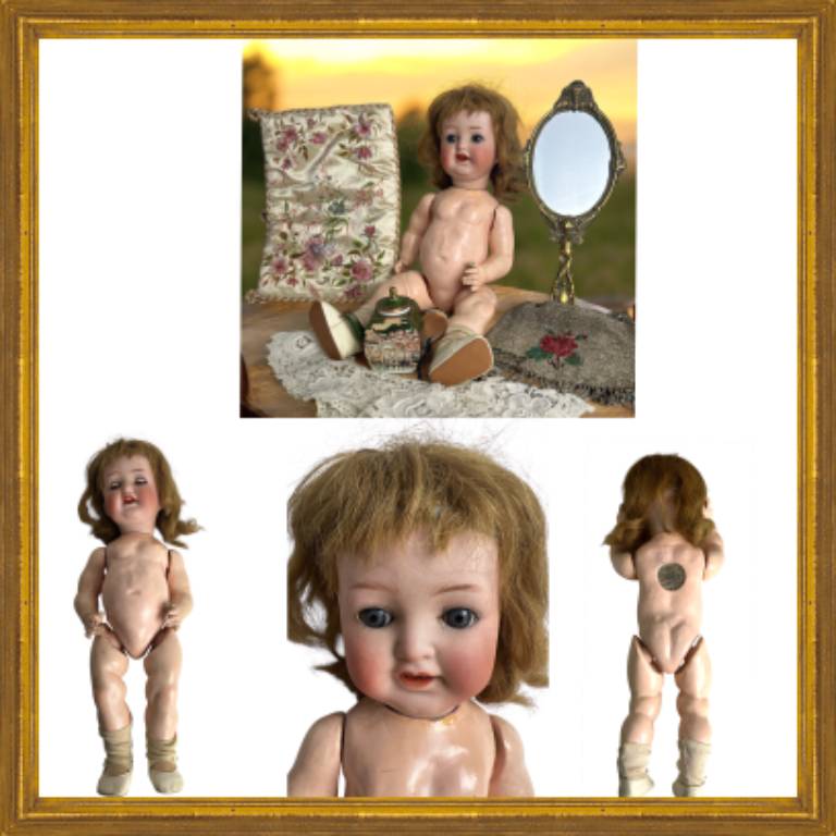 POUPÉE ANCIENNE TETE EN PORCELAINE - ALLEMANDE .EPOQUE 1900-1920. N°3421 | Puces Privées