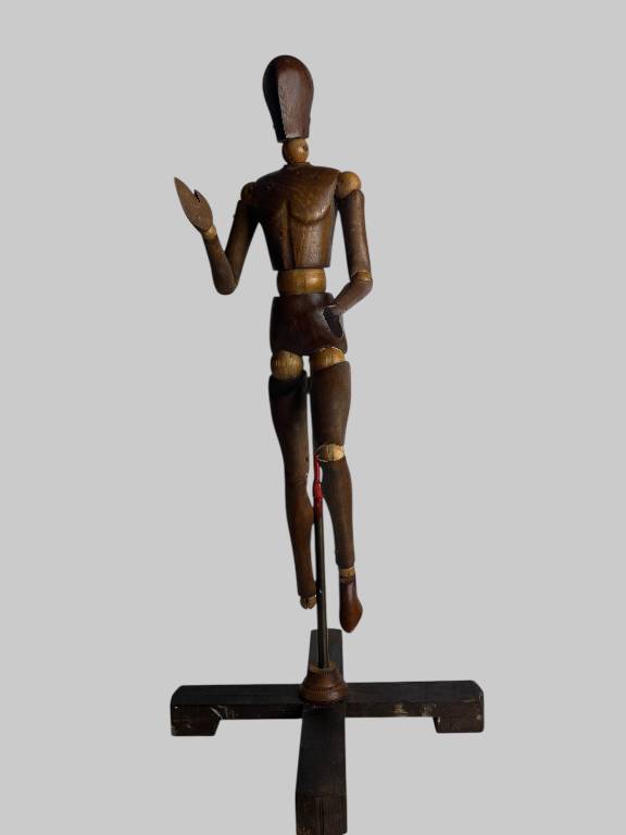 MANNEQUIN ANCIEN D’ARTISTE EN BOIS ARTICULÉ - FIN XIXE | Puces Privées