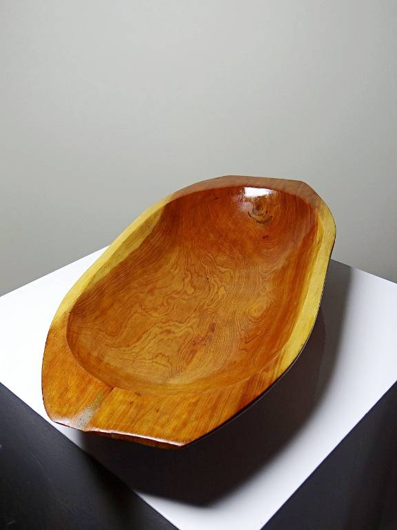 Grand plat, coupe, creuse en bois Maroc vintage | Puces Privées