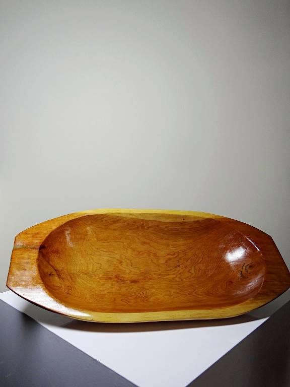 Grand plat, coupe, creuse en bois Maroc vintage | Puces Privées