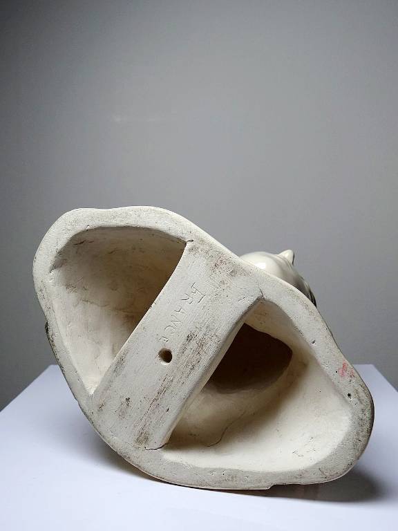 Buste Vierge auréolée céramique émaillée artisanat vintage/ancien | Puces Privées