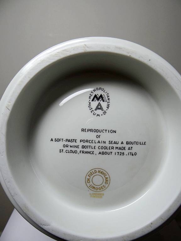 Gros cache pot/seau à champagne porcelaine Haviland Limoges repro St Cloud | Puces Privées