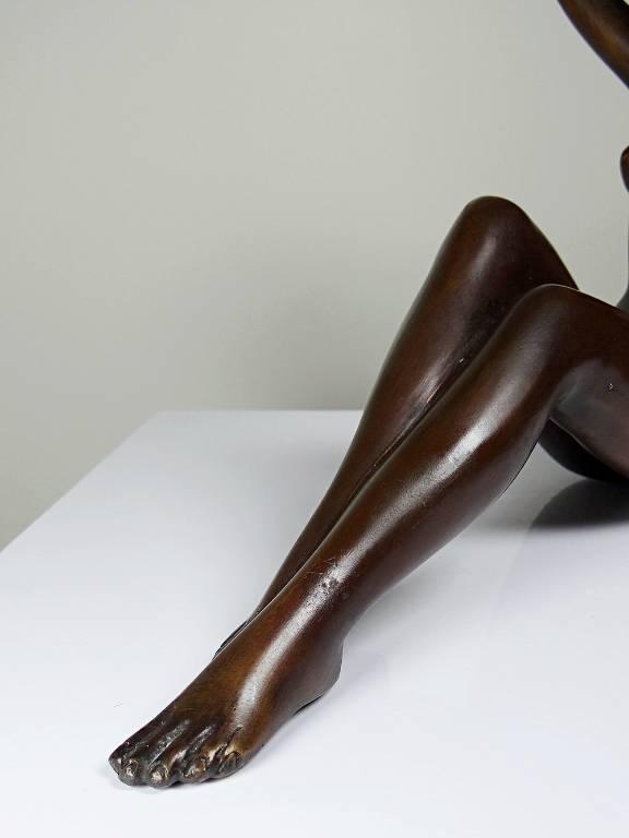 Grande statuette femme nue, Vénus en bronze de charme vintage | Puces Privées