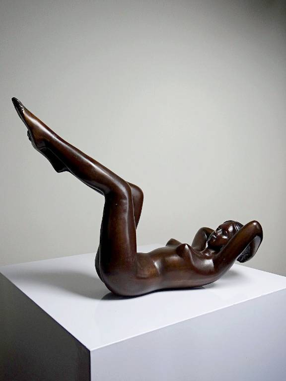 Grande statuette femme nue, Vénus en bronze de charme vintage | Puces Privées