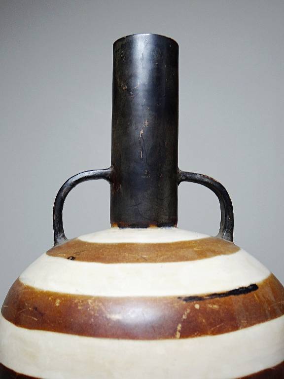 Grosse potiche, Chulucanas en céramique fine artisanale Pérou vintage | Puces Privées