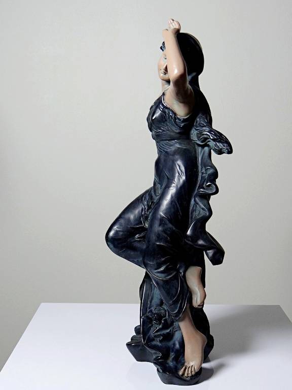Grande statuette platre ou composite vintage/ancienne façon bronze art nouveau | Puces Privées