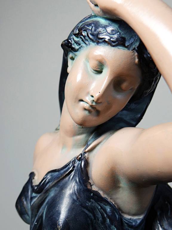 Grande statuette platre ou composite vintage/ancienne façon bronze art nouveau | Puces Privées