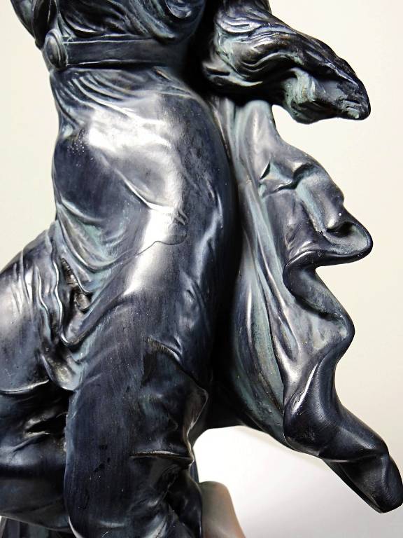 Grande statuette platre ou composite vintage/ancienne façon bronze art nouveau | Puces Privées