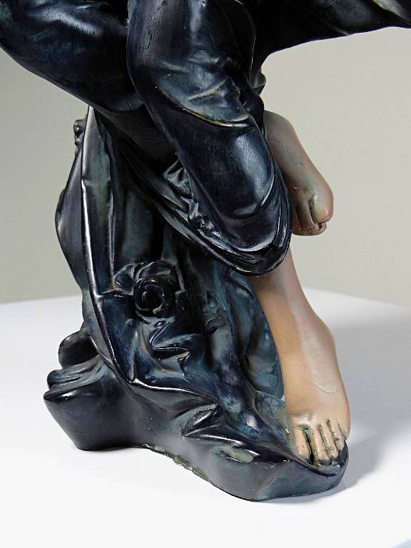 Grande statuette platre ou composite vintage/ancienne façon bronze art nouveau | Puces Privées