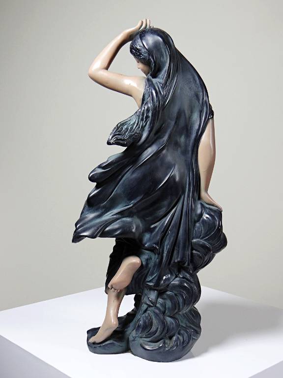 Grande statuette platre ou composite vintage/ancienne façon bronze art nouveau | Puces Privées