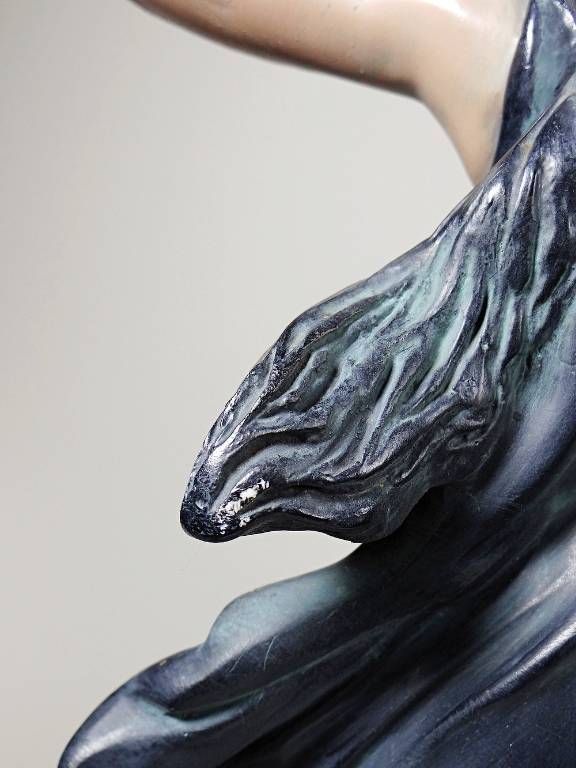 Grande statuette platre ou composite vintage/ancienne façon bronze art nouveau | Puces Privées