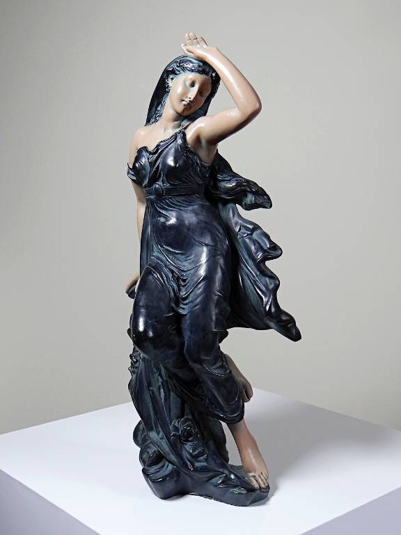 Grande statuette platre ou composite vintage/ancienne façon bronze art nouveau | Puces Privées