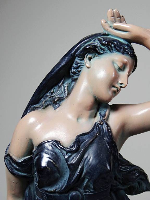 Grande statuette platre ou composite vintage/ancienne façon bronze art nouveau | Puces Privées