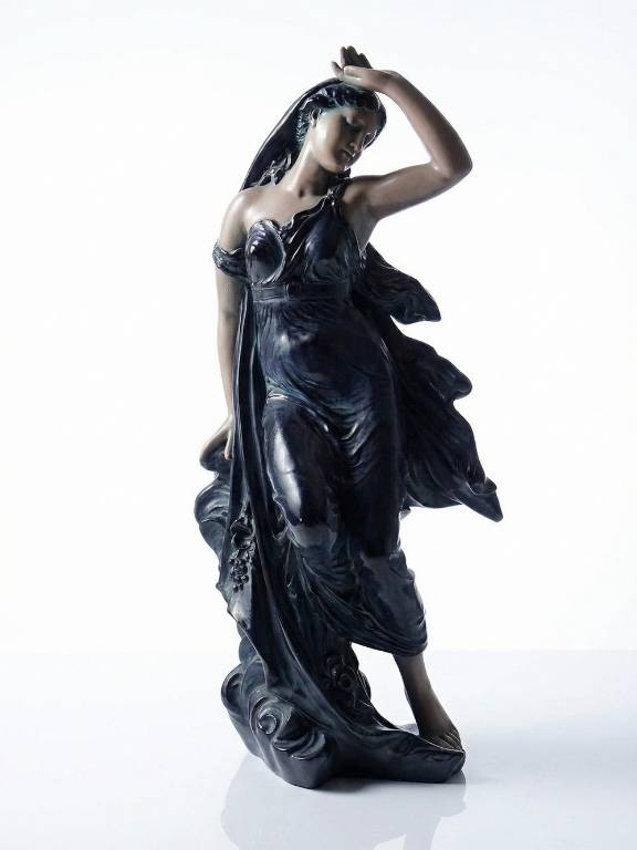 Grande statuette platre ou composite vintage/ancienne façon bronze art nouveau | Puces Privées