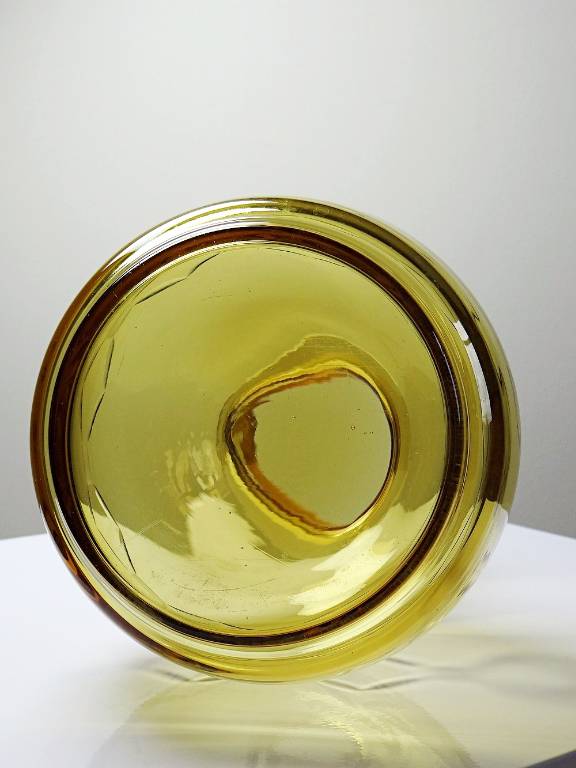 Carafe à décanter verre soufflé ciselé ambré Tchèque vintage/ancienne | Puces Privées