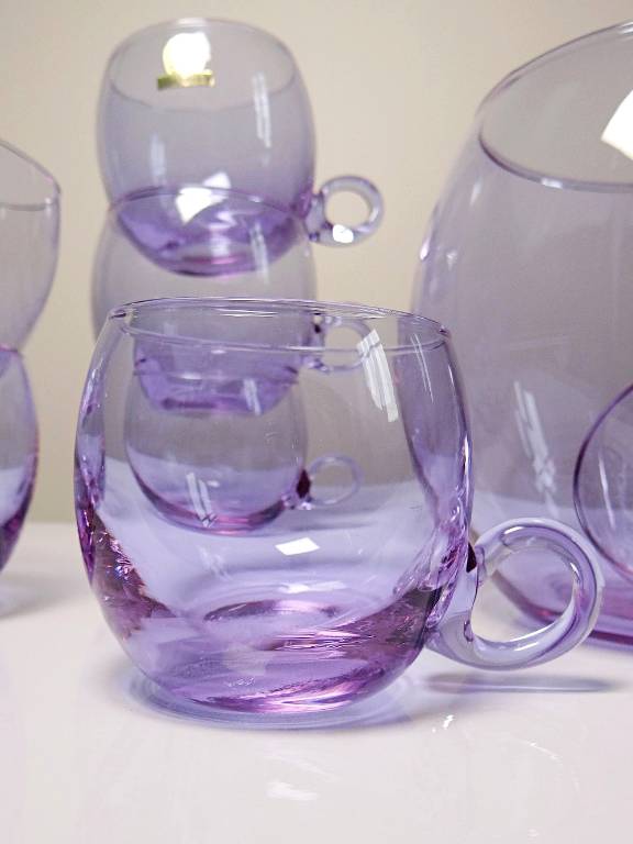 Service à sangria/punch vintage années 70 cristal Alexandrite 