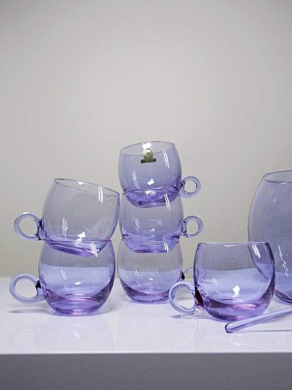 Service à sangria/punch vintage années 70 cristal Alexandrite 