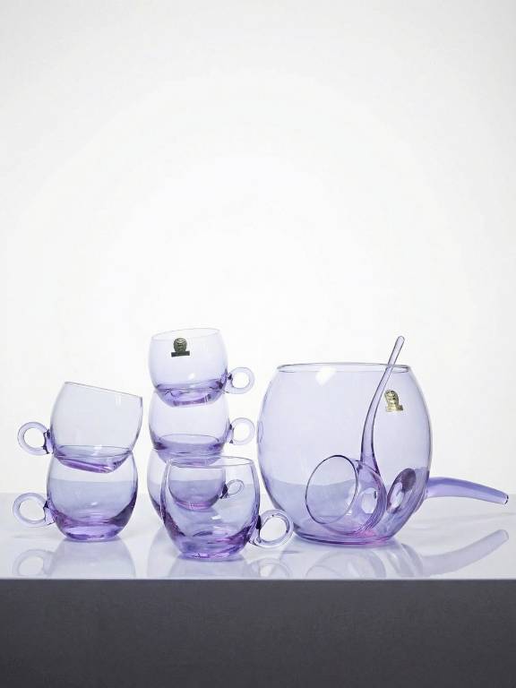 Service à sangria/punch vintage années 70 cristal Alexandrite 