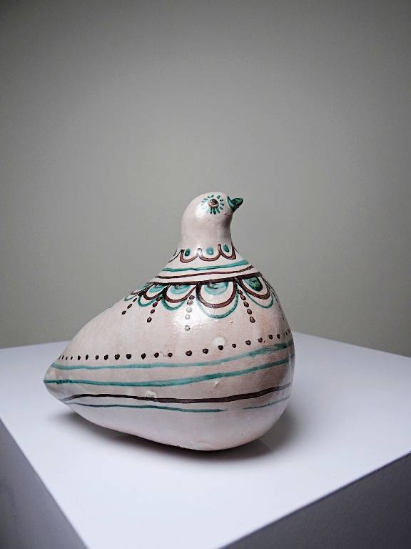Sujet oiseau en céramique émaillée Italienne Cascio Sciacca vintage | Puces Privées