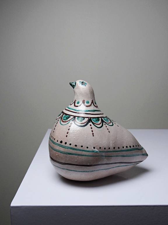 Sujet oiseau en céramique émaillée Italienne Cascio Sciacca vintage | Puces Privées