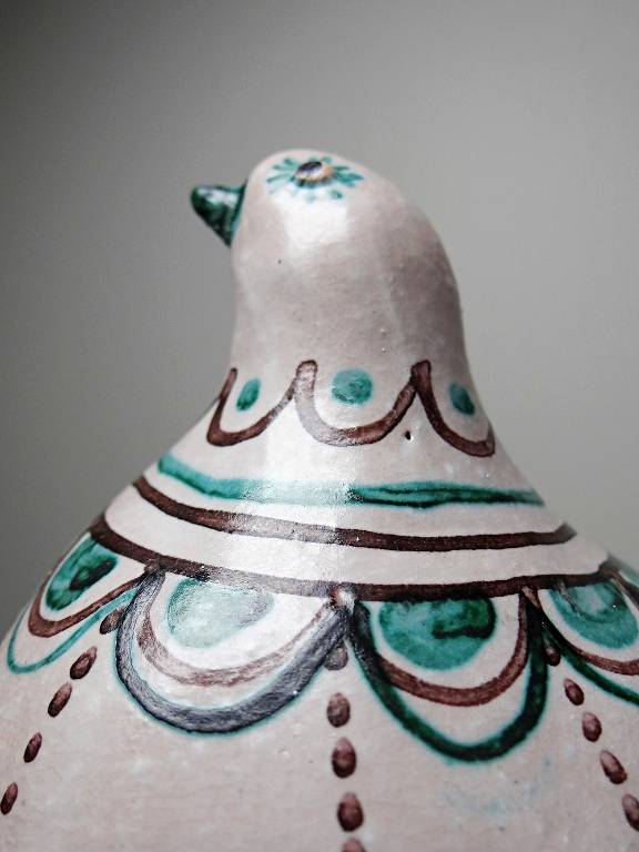 Sujet oiseau en céramique émaillée Italienne Cascio Sciacca vintage | Puces Privées