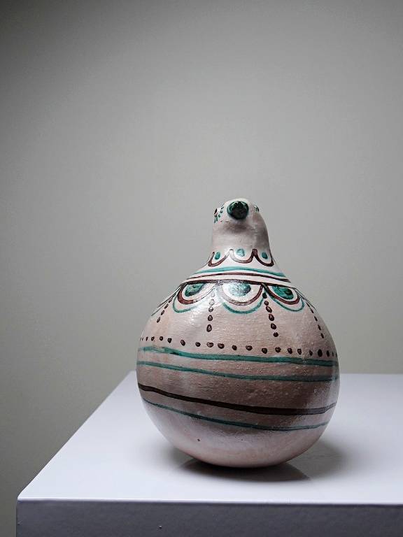 Sujet oiseau en céramique émaillée Italienne Cascio Sciacca vintage | Puces Privées