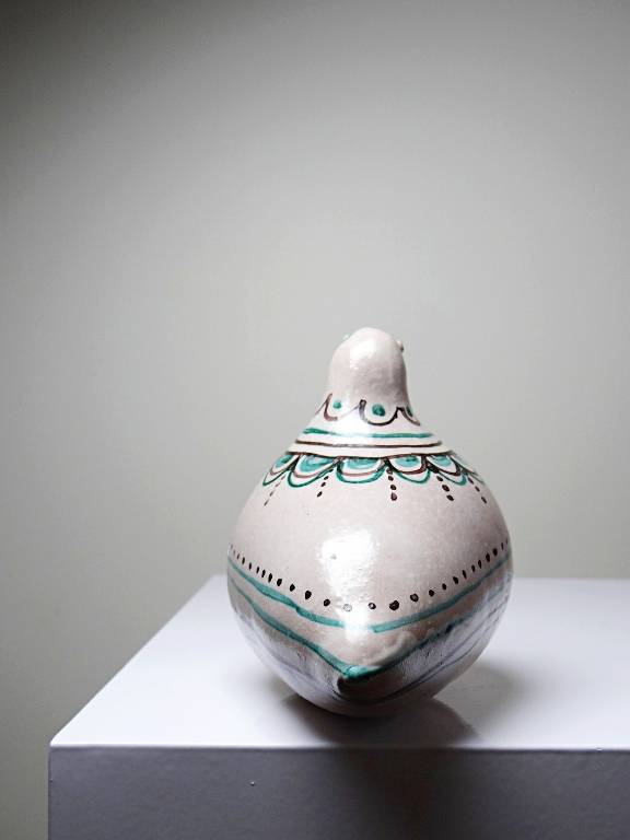 Sujet oiseau en céramique émaillée Italienne Cascio Sciacca vintage | Puces Privées