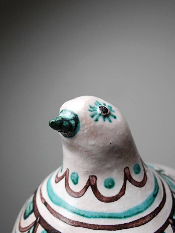 Sujet oiseau en céramique émaillée Italienne Cascio Sciacca vintage | Puces Privées