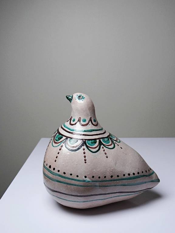 Sujet oiseau en céramique émaillée Italienne Cascio Sciacca vintage | Puces Privées