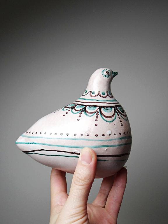 Sujet oiseau en céramique émaillée Italienne Cascio Sciacca vintage | Puces Privées