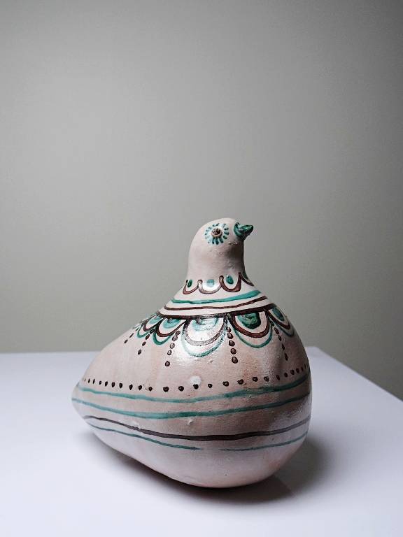 Sujet oiseau en céramique émaillée Italienne Cascio Sciacca vintage | Puces Privées