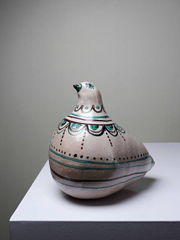 Sujet oiseau en céramique émaillée Italienne Cascio Sciacca vintage | Puces Privées