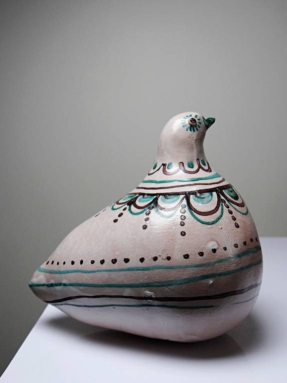 Sujet oiseau en céramique émaillée Italienne Cascio Sciacca vintage | Puces Privées