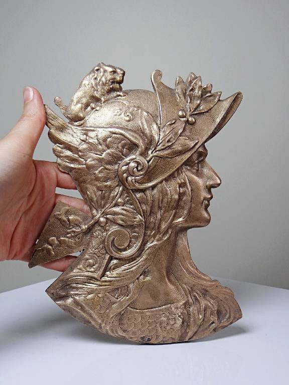 Plaque en bronze doré ancien profil de Marianne Art Nouveau | Puces Privées