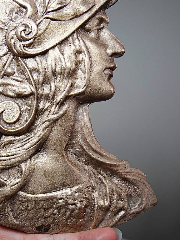 Plaque en bronze doré ancien profil de Marianne Art Nouveau | Puces Privées