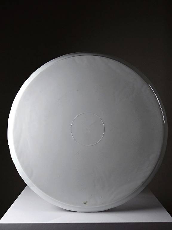 Grand plat à tarte vintage/ancien porcelaine fine de Limoges blanche | Puces Privées