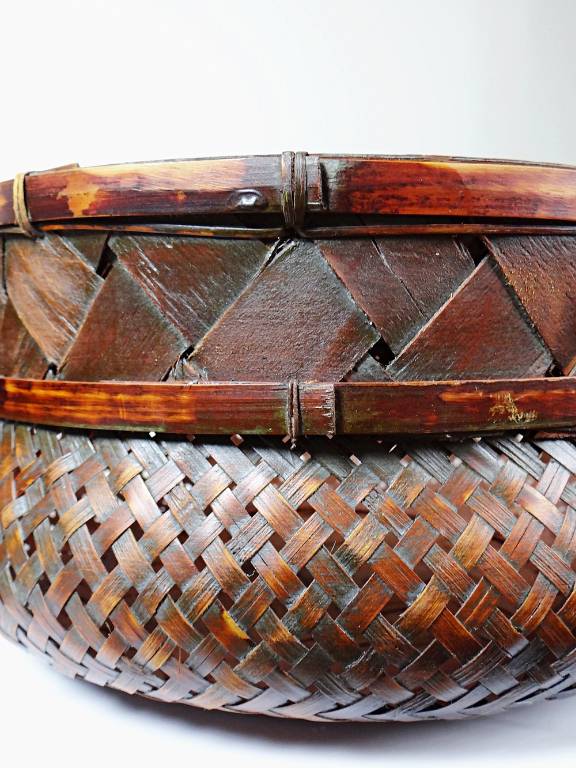 Duo de panières en bambou tressé Japonaises artisanales gigognes vintages | Puces Privées