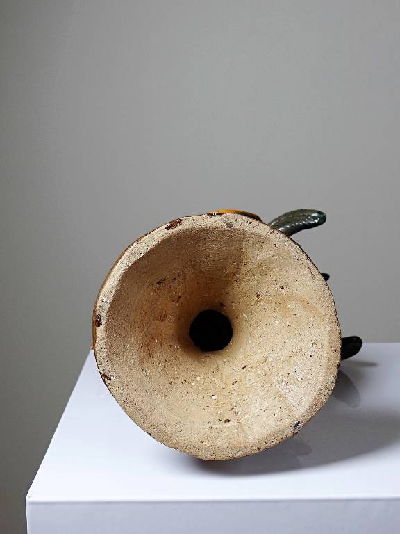 Petit coq décoratif en céramique émaillé artisanale art populaire | Puces Privées