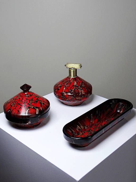 Ensemble vintage années 50-60 Vincenzo Nason Murano verre aventurine collection | Puces Privées