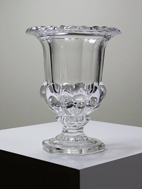 Vase Médicis cristal/verre cristallin moulé incolore vintage | Puces Privées
