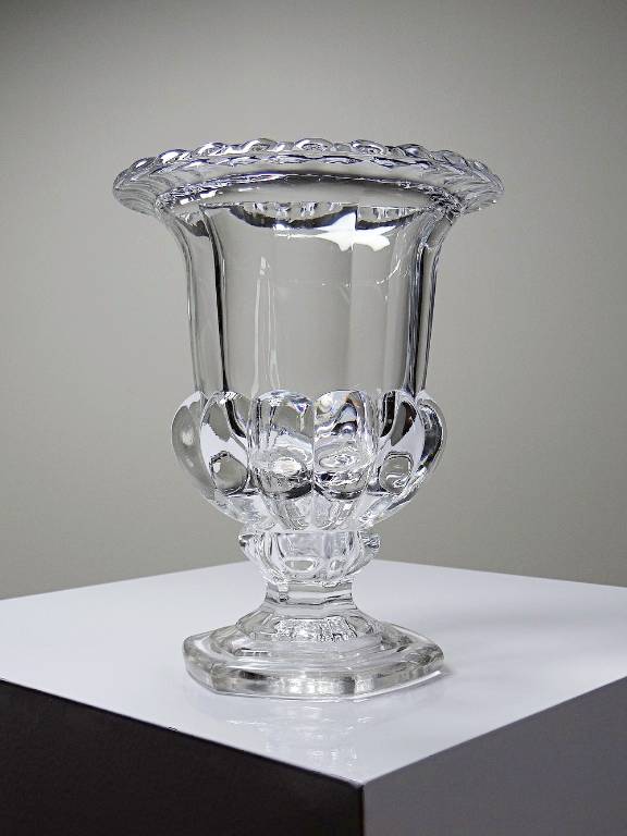 Vase Médicis cristal/verre cristallin moulé incolore vintage | Puces Privées