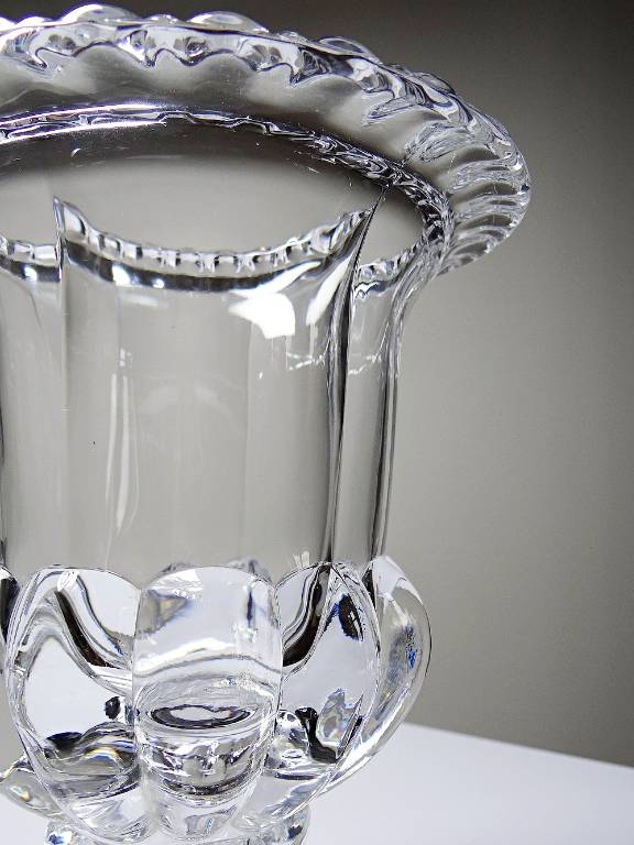 Vase Médicis cristal/verre cristallin moulé incolore vintage | Puces Privées