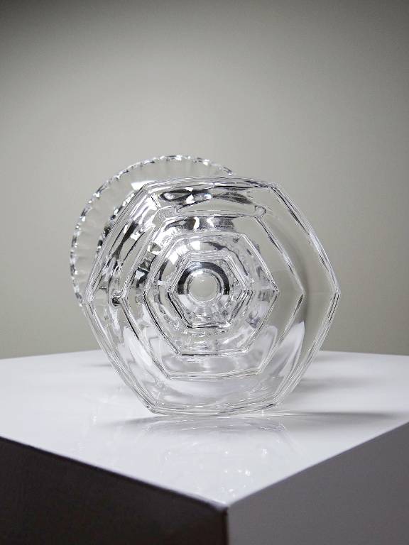 Vase Médicis cristal/verre cristallin moulé incolore vintage | Puces Privées