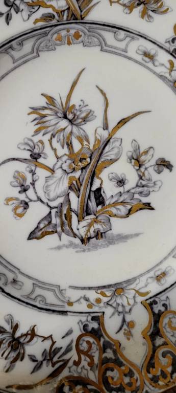 Ensemble de 6 assiettes plus 1 en porcelaine Anglaise époque début XXeme | Puces Privées