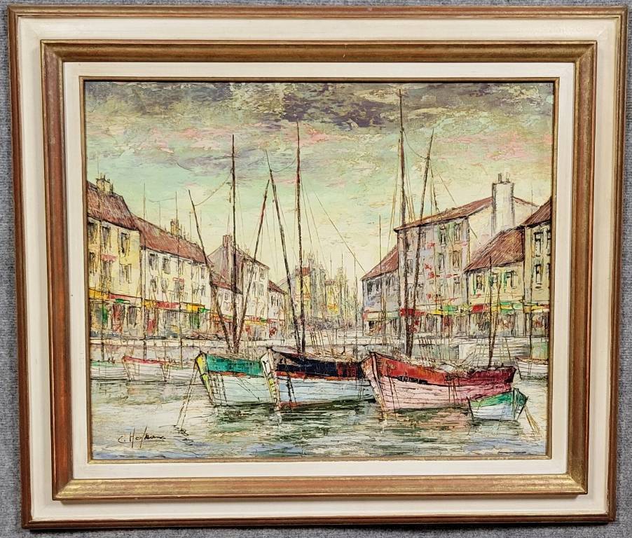 Tableau huile sur toile époque Art Déco vers 1920 | Puces Privées